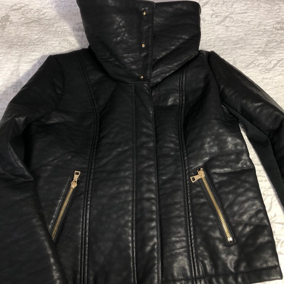 Sam Edelman faux leather fleece collar - Picture 2 of 7